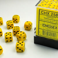 Chessex: Opaque Yellow/Black 12mm d6 Dice Block (36)