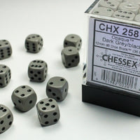 Chessex: Opaque Dark Grey/Black 12mm d6 Dice Block (36)