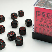 Chessex: Opaque Black/Red 12mm d6 Dice Block (36)