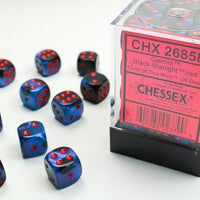 Chessex: Gemini Black-Starlight/red 12mm d6 Dice Block (36 dice)