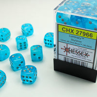 Chessex: Luminary Sky/silver 12mm d6 Dice Block (36 dice)