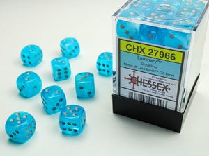 Chessex: Luminary Sky/silver 12mm d6 Dice Block (36 dice)