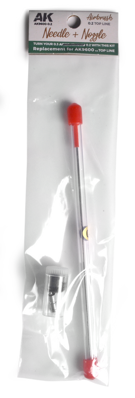 AK-Interactive: Needle + Nozzle 0.2 Top Line Replacement for Airbrush AK-9600
