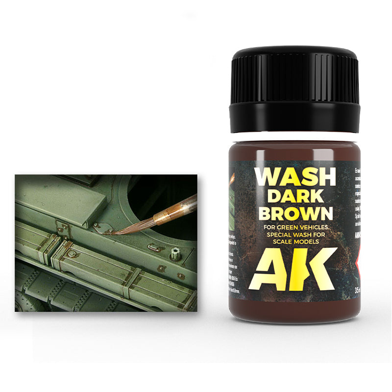 AK-Interactive: (Weathering) Dark Brown Wash for Green Vehicles