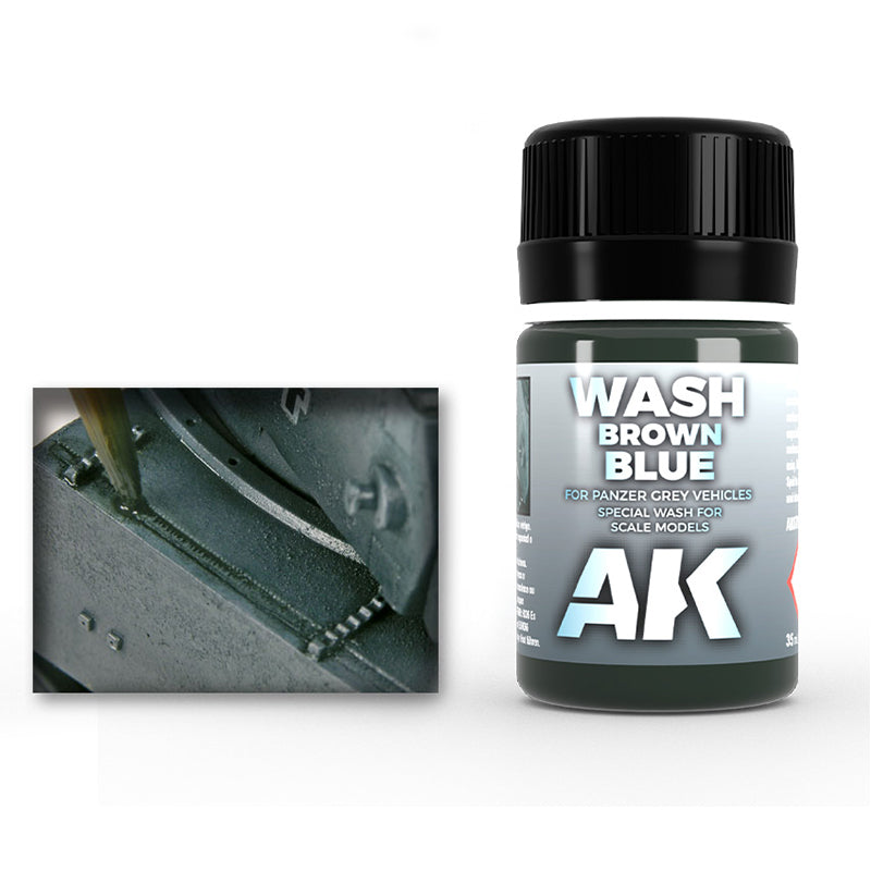 AK-Interactive: (Weathering) Wash Brown Blue for Panzer Grey Vehicles