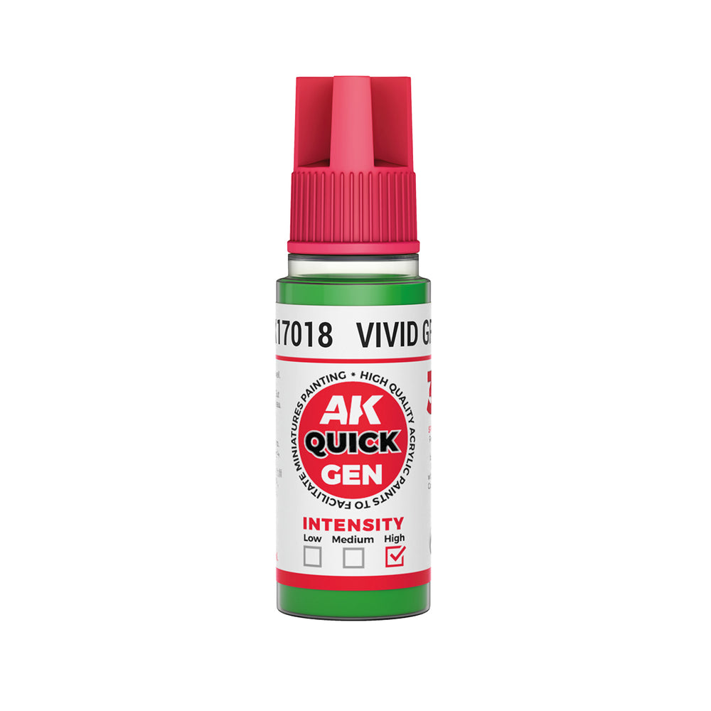 AK-Interactive: Quick Gen Acrylic Contrast - VIVID GREEN 18 ml
