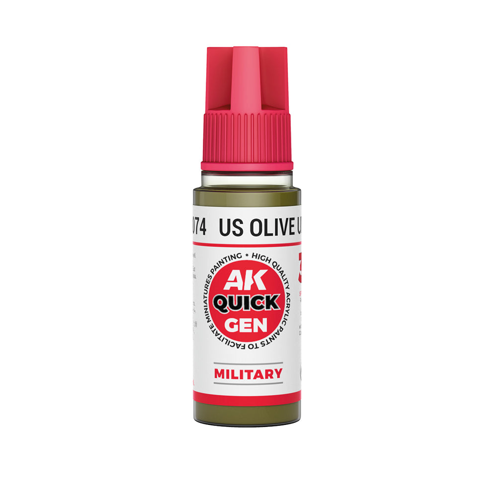 AK-Interactive: Quick Gen Acrylic Contrast - US OLIVE UNIFORM 18ml