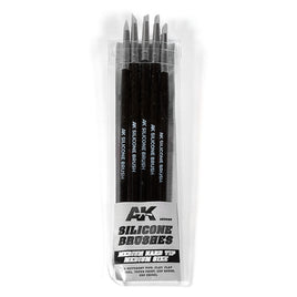 AK-Interactive: Silicone Brush Set - Medium Hard Tip, Medium