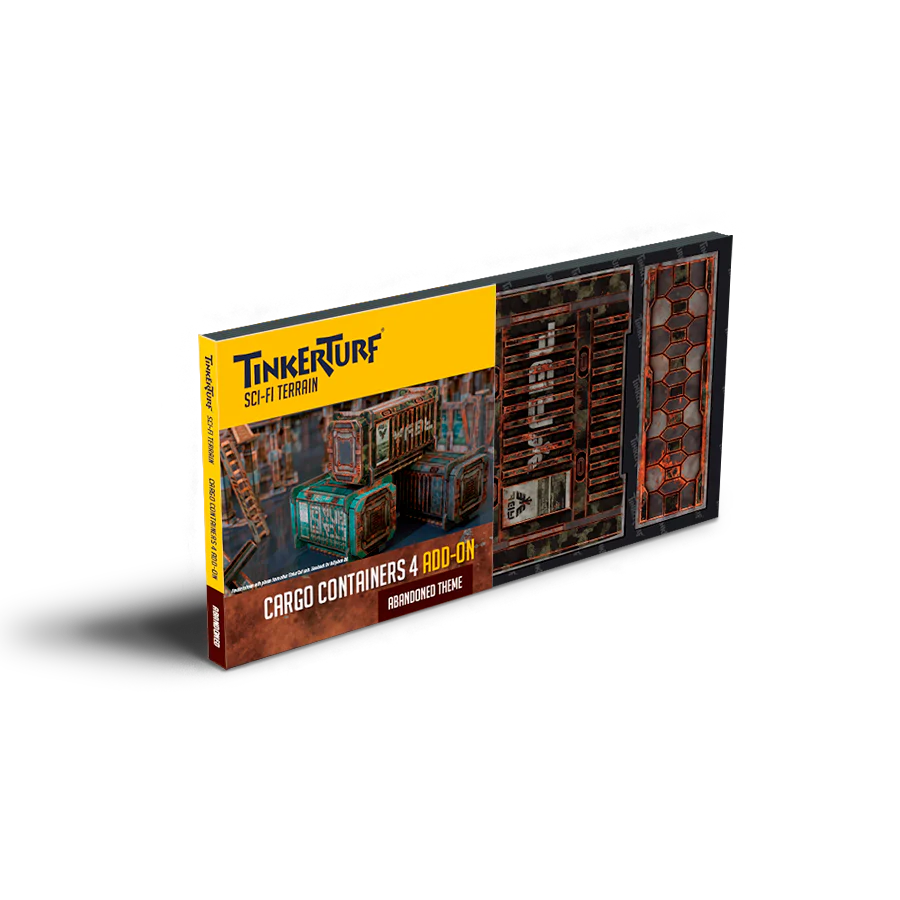 TinkerTurf - Sci-Fi Terrain - Cargo Containers 4 - Add-on - Abandoned Theme