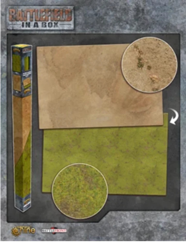 Battlefield in a Box: Gaming Mat - Grassland/Desert (Double Sided)