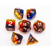 CHC: Burn Set of 7 Aurora Polyhedral Dice with White Numbers