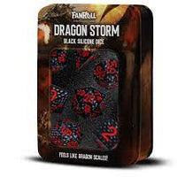 7-Piece Dice Set: Silicone Dragon Storm Black Dragon Scales