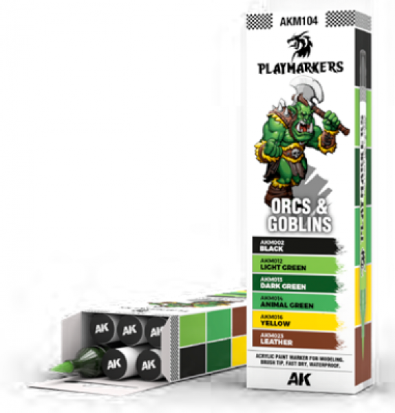 AK-Interactive: PLAYMARKERS SET - ORCS & GOBLINS (6 Ref.)