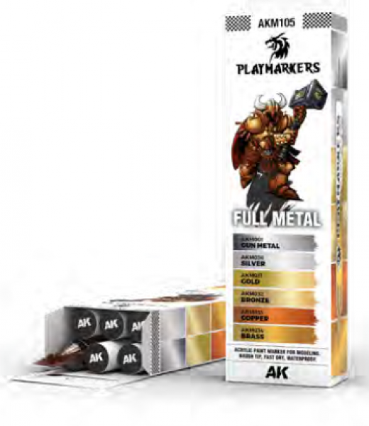 AK-Interactive: PLAYMARKERS SET - FULL METAL (6 Ref.)