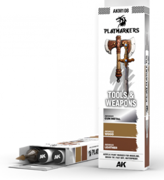 AK-Interactive: PLAYMARKERS SET - TOOLS & WEAPONS (3 Ref.)