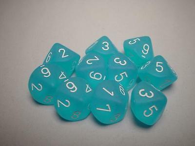Chessex: Frosted - Poly D10 Teal/White (10)