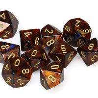 Chessex: Scarab D10 Blue/Blood/Gold (10)