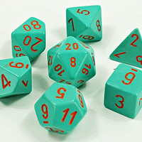 Chessex: Heavy RPG Dice - Polyhedral Turquoise/Orange