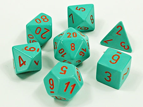 Chessex: Heavy RPG Dice - Polyhedral Turquoise/Orange
