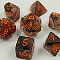Chessex: Nebula RPG Dice - Polyhedral Copper Matrix/Orange Luminary