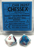 Chessex: Gemini 7 - Poly D10 Astral Blue/White/Red (10)