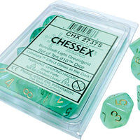 Chessex: Borealis D10 Light Green/gold Luminary (10)