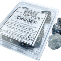 Chessex: Borealis D10 Light Smoke/silver Luminary (10)
