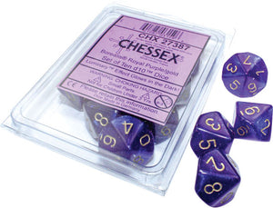 Chessex: Borealis D10 Royal Purple/gold Luminary (10)