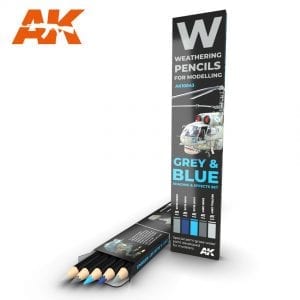 AKI Weathering Pencil Set: Grey & Blue Shading Effects