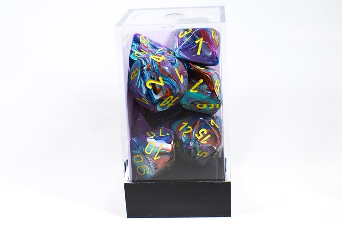 Chessex: Festive RPG Dice - Polyhedral Mosaic/yellow