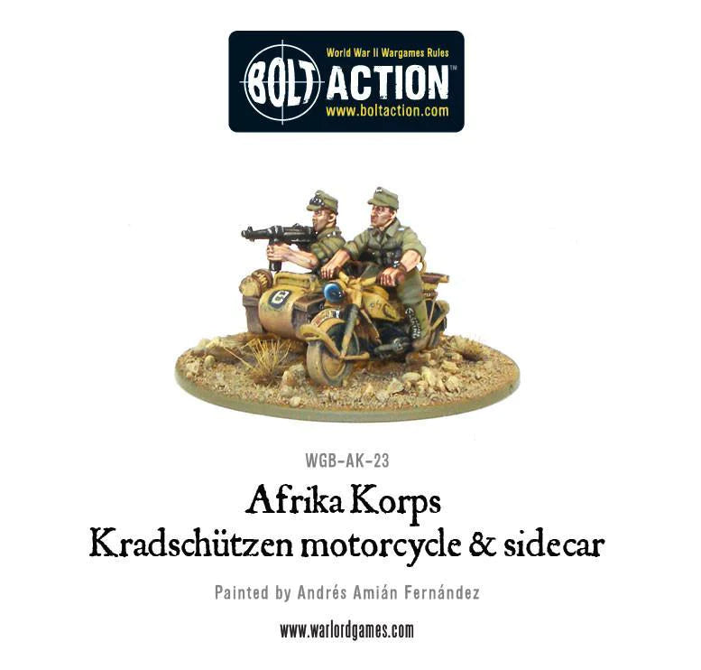 Bolt Action: Afrika Korps Kradschutzen Motorcycle & Sidecar