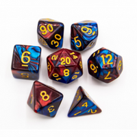 CHC: Blue/Copper Set of 7 Fusion Polyhedral Dice with Gold Numbers