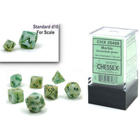 Chessex: Menagerie RPG Dice - Marbled Green/Dark Green
