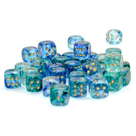 Chessex: Nebula Oceanic/gold 12mm d6 (36)