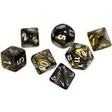 Chessex: Leaf RPG Dice -  Polyhedral Black Gold Silver