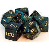 Chessex: Scarab RPG Dice - Polyhedral Jade/Gold
