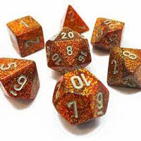 Chessex: Glitter RPG Dice - Polyhedral Gold Silver