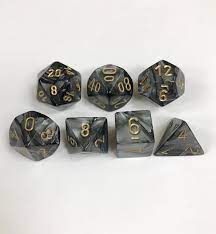 Chessex: Lustrous RPG Dice - Polyhedral Black Gold