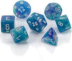 Chessex: Festive RPG Dice - Polyhedral Waterlily White