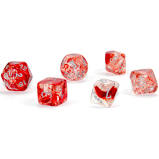 Chessex: Nebula RPG Dice - Polyhedral Red Silver