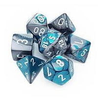 Chessex: Gemini RPG Dice - Polyhedral Steel-Teal/White