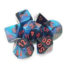 Chessex: Gemini RPG Dice - Polyhedral Black-Starlight/Red