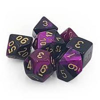Chessex: Gemini RPG Dice - Polyhedral Black-Purple/Gold