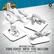 Monsterpocalypse: Raptix, Steel Shell Crab, Strike Fighter Elite Protectors Units (metal)