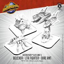 Monsterpocalypse: Belcher, LTA Fighter, Dire Ant Elite Destroyers Unit (metal/resin)