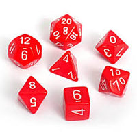 Chessex: Opaque RPG Dice - Polyhedral Red/White
