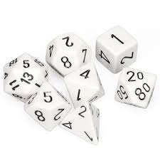 Chessex: Opaque RPG Dice - Polyhedral White/Black