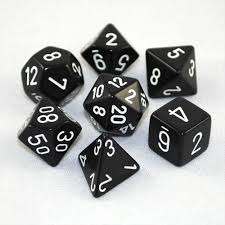 Chessex: Opaque RPG Dice - Polyhedral Black/White