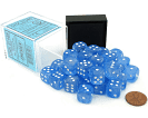 Chessex: Borealis Sky Blue/white Luminary 12mm d6 Dice Block (36)