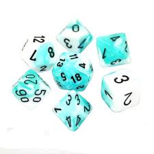 Chessex: Gemini RPG Dice - Polyhedral Teal/White/Black